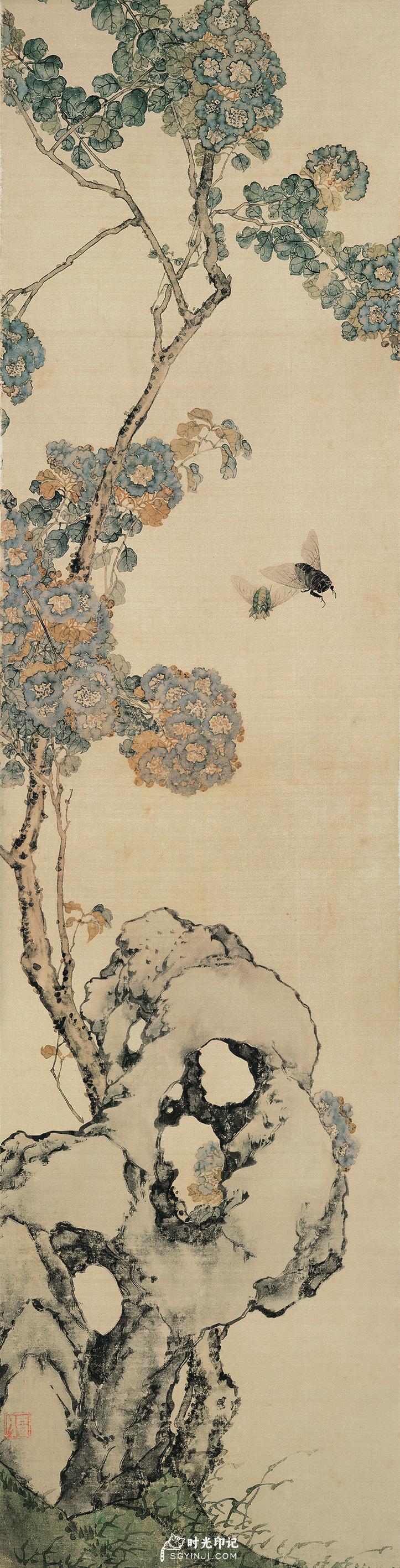 清-居廉-花卉四屏之二纸本100x25.jpg